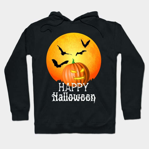 Jack O Lantern Happy Halloween Pumpkin Hoodie by Packrat